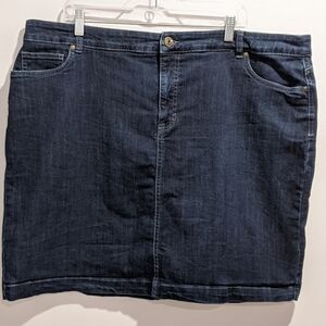 2/$20 Style & Co dark blue denim jeans skirt 20W